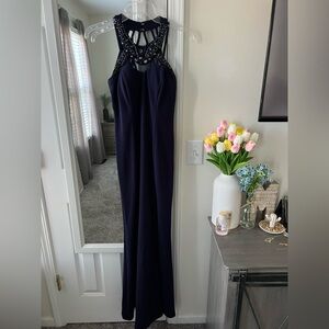 Navy Maxi Prom Dress